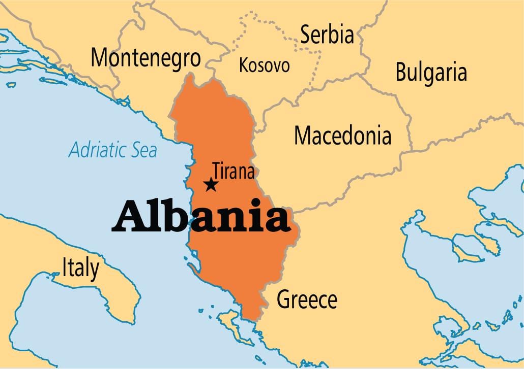 Албани улсын газрын зураг