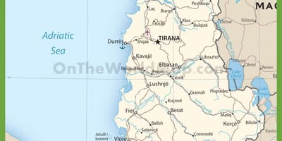 Албани замын газрын зураг нь